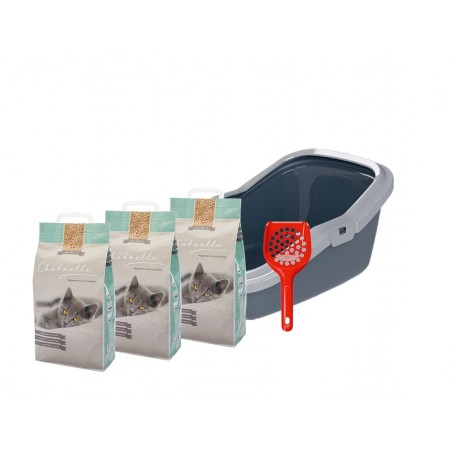 Starterkit Katzentoilette EcoMinor mit 3 Säcken Hygienestreu