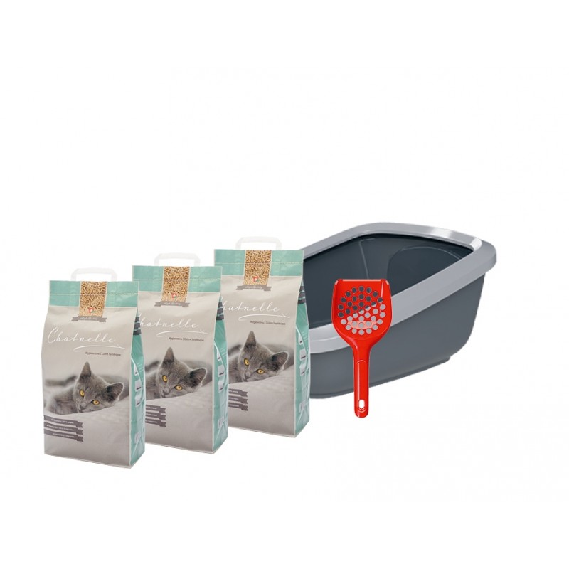 Starterkit Katzentoilette EcoGranda mit 3 Säcken Hygienestreu