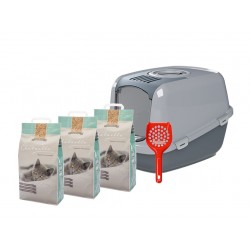 Starterkit Katzentoilette EcoDome mit 3 Säcken Hygienestreu